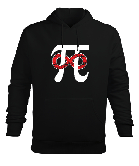 Pi ve Sonsuzluk Siyah Erkek Kapüşonlu Hoodie Sweatshirt