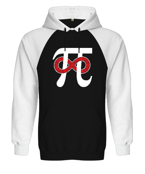 Pi ve Sonsuzluk Siyah/Beyaz Orjinal Reglan Hoodie Unisex Sweatshirt