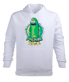 Pickle Rick Tasarım Baskılı Erkek Kapüşonlu Hoodie Sweatshirt