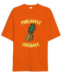 Pineapple Grenade Turuncu Oversize Unisex Tişört