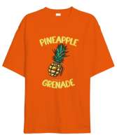 Pineapple Grenade Turuncu Oversize Unisex Tişört - Thumbnail