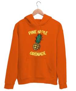 Pineapple Grenade Turuncu Unisex Kapşonlu Sweatshirt