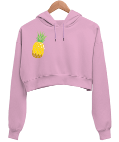 Pineapple Kadın Crop Hoodie Kapüşonlu Sweatshirt