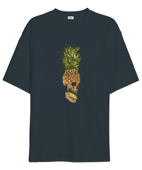 Pineapple skull Füme Oversize Unisex Tişört