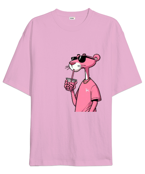 Tisho - Pink Boba Panther Pembe Oversize Unisex Tişört