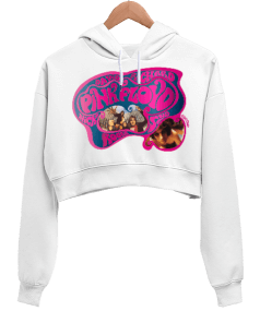 Pink Floyd Psychedelic Rock Baskılı Kadın Crop Hoodie Kapüşonlu Sweatshirt