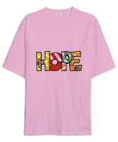 Pink Hope Pembe Oversize Unisex Tişört - Thumbnail