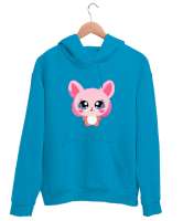 PİNK RABBIT Turkuaz Unisex Kapşonlu Sweatshirt - Thumbnail