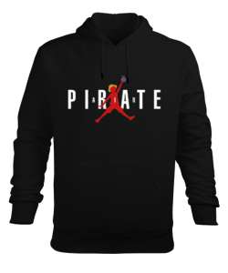 Pirate Air Luffy Siyah Erkek Kapüşonlu Hoodie Sweatshirt