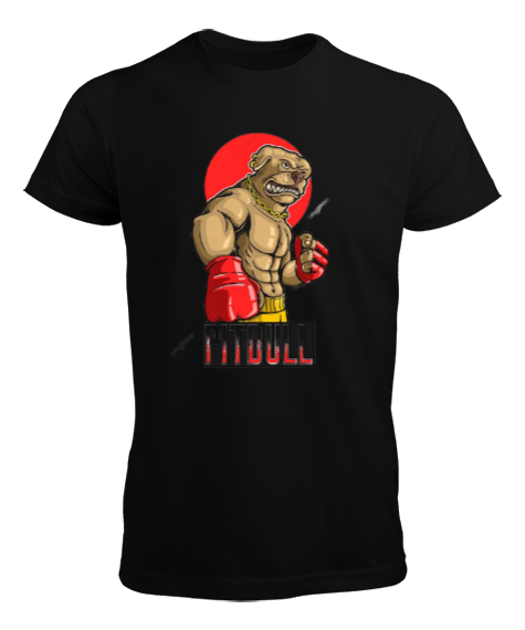 Pitbull kick boxing Siyah Erkek Tişört