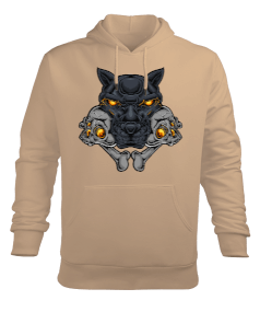 Pitbull köpek ve kuru kafa kemikler Erkek Kapüşonlu Hoodie Sweatshirt