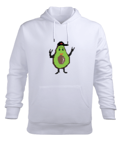 pixel art avocado Erkek Kapüşonlu Hoodie Sweatshirt