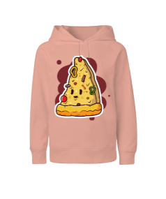 Pizza dilimi baskılı kız Çocuk Unisex Hoodie Kapüşonlu