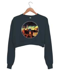 plak Kadın Crop Sweatshirt