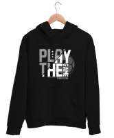 Play Game - Futbol Siyah Unisex Kapşonlu Sweatshirt - Thumbnail