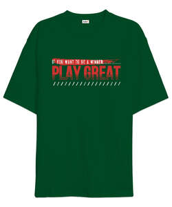 Play Great Çimen Yeşili Oversize Unisex Tişört