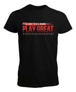 Play Great Siyah Erkek Tişört