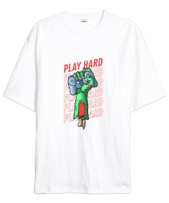 Play Hard Zombi El Oversize Unisex Tişört