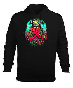 Play Or Die Siyah Erkek Kapüşonlu Hoodie Sweatshirt