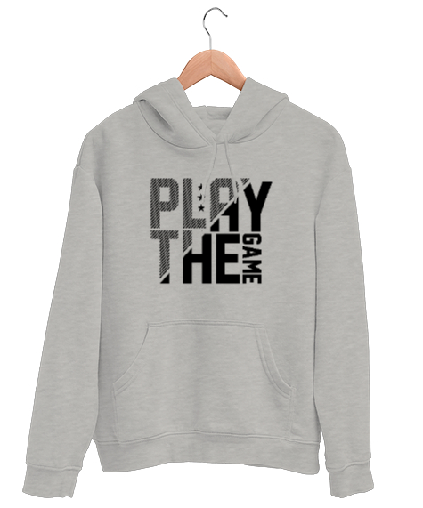 Tisho - Play The Game - Oyunu Oyna Gri Unisex Kapşonlu Sweatshirt