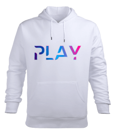 Play Yazılı Şık Tasarımlı Erkek Kapüşonlu Hoodie Sweatshirt