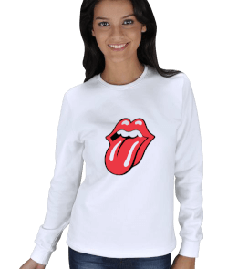 popart dudak KADIN SWEATSHIRT