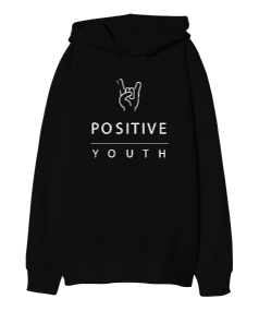 Positive Oversize Unisex Kapüşonlu Sweatshirt