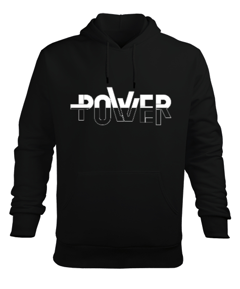 Power - Güç Siyah Erkek Kapüşonlu Hoodie Sweatshirt