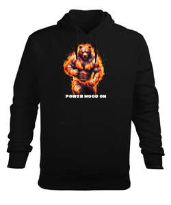 Power mood on Siyah Erkek Kapüşonlu Hoodie Sweatshirt