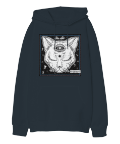 Prachodayat Cat Kedi Tasarım Baskılı Oversize Unisex Kapüşonlu Sweatshirt