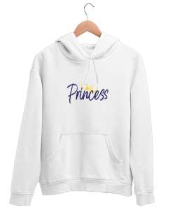 Prenses - Princess Beyaz Unisex Kapşonlu Sweatshirt