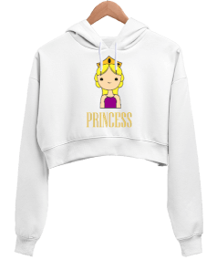 PRINCESS Kadın Crop Hoodie Kapüşonlu Sweatshirt