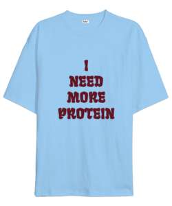 PROTEIN Buz Mavisi Oversize Unisex Tişört