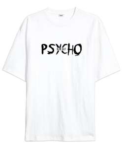 Psycho Cute But - Psiko Ama Tatlı Beyaz Oversize Unisex Tişört