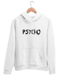 Psycho Cute But - Psiko Ama Tatlı Beyaz Unisex Kapşonlu Sweatshirt