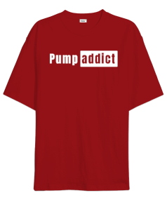 Pump addict kırmızı beyaz Oversize Unisex Tişört