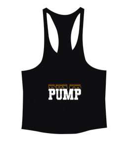 PUMP Baskılı Siyah Erkek Tank Top Atlet