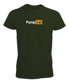 PumpHub Gym Workout Haki Erkek Tişört