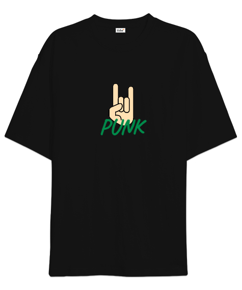 Punk Rock Siyah Oversize Unisex Tişört