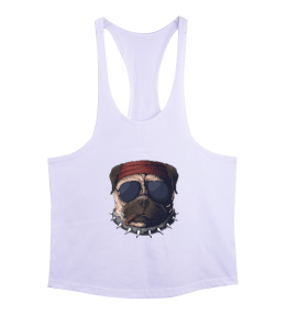 Purolu gözlüklü gangster pitbull fitness motivasyon Erkek Tank Top Atlet