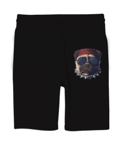 Purolu tasmalı gözlüklü gangster pitbull köpek Unisex Sweatshirt Şort Regular Fit