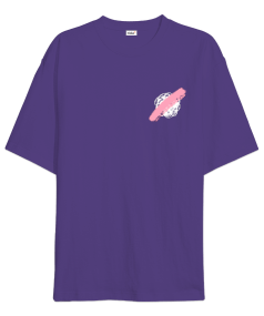 purp mor Oversize Unisex Tişört