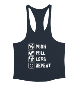 PUSH PULL LEGS REPEAT GYM Vücut Geliştirme Bodybuilding Fitness Tasarım Füme Erkek Tank Top Atlet