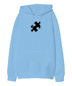 Puzzle Oversize Unisex Kapüşonlu Sweatshirt