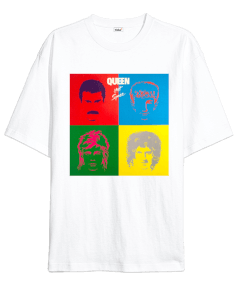 Queen Hot Space Baskılı Oversize Unisex Tişört