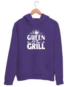 Queen Of The Grill - Izgara Kraliçesi Mor Unisex Kapşonlu Sweatshirt