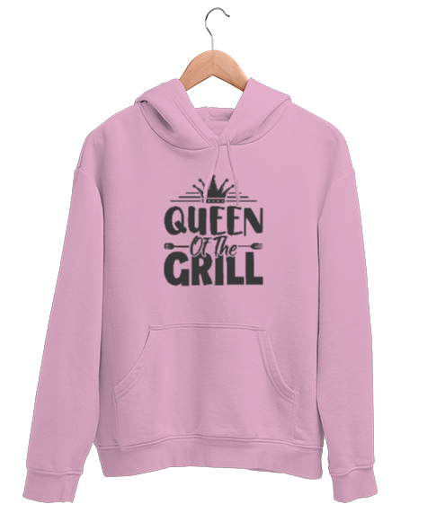 Tisho - Queen Of The Grill - Izgara Kraliçesi Pembe Unisex Kapşonlu Sweatshirt