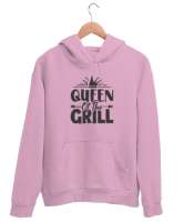 Queen Of The Grill - Izgara Kraliçesi Pembe Unisex Kapşonlu Sweatshirt - Thumbnail