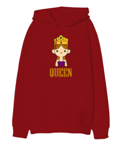 Queen Oversize Unisex Kapüşonlu Sweatshirt