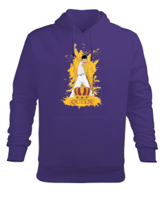 Queen Rock Tasarım Baskılı Erkek Kapüşonlu Hoodie Sweatshirt